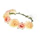 thumbnail image 3 of Corona de flores rosas ZHAOCHENG Diadema con hojas y flores y cinta ajustable, 3 of 5