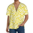 thumbnail image 1 of Fotbe Daisies Flowers Camisa Estampada de Manga Corta para Hombre, Casual de Verano, Estilo Playero, Sin Arrugas-3X-Large, 1 of 5