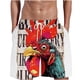 thumbnail image 1 of Mens Pantalones Cortos Atléticos Llama Impresión Especial Gallo, Pantalones Cortos de Playa Casual Pantalones para Hombres, 1 of 6