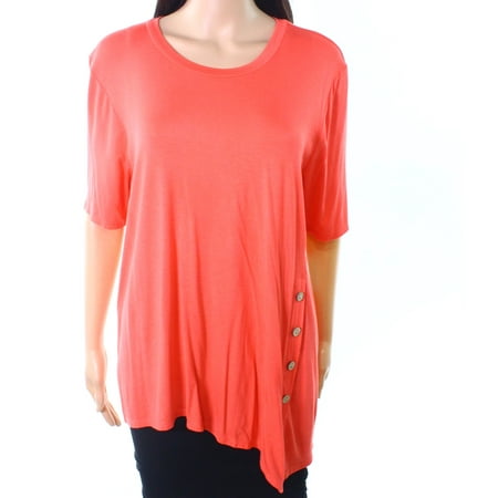 - Leo & Nicole Womens Petite Button-Detail Knit Top
