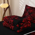 thumbnail image 6 of Homewish Bohemian Skull Zipper Queen Comforter Set with Fitted Sheet and 2 Pillowcases,Black Red Damask Zipper Bedding Set,Halloween Bed Set,Black Reversible,4pcs, 6 of 8