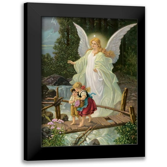 Anonymous 12x14 Black Modern Framed Museum Art Print Titled - Guardian Angel
