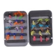 thumbnail image 1 of 24pcs / Set Artificial Cebo Seco Pesca con Mosca Ganchos Moscas Surtido Señuelo Kit, 1 of 8