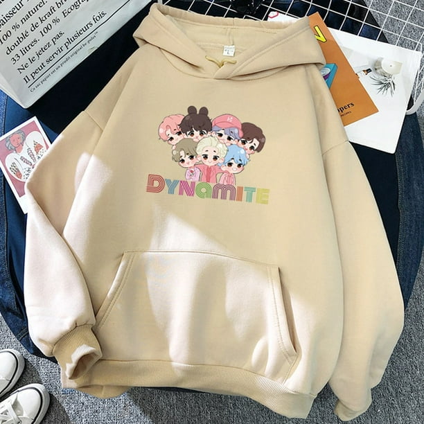 BTS Cadet Corps nuevo album CartoonDYNAMITE la ropa de los Fans de los alrededores de color caramelo pareja de las mujeres sudores y sudaderas con capuchapangjing Walmart en linea