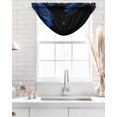thumbnail image 4 of Waterfall Valances for Windows, Blue Rose Kitchen Sheer Valance Curtains, Vintage Abstract Garden Flower Floral Black Rod Pocket Elegant Swag Valances for Living Room Bedroom, 47.2"x38.5", 1 Panel, 4 of 8