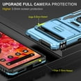 thumbnail image 3 of Google Pixel 9 / 9 Pro Case with Lens Protection, Ring Holder with Camera Cover & Kickstand Military Grade Shockproof Heavy Duty Protective Support Magnetic Car Mount Holder, Lightblue, 3 of 7