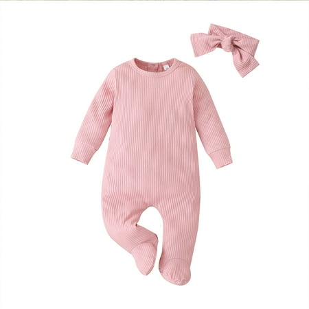 

Spring hue Baby Knitted One-piece Jumpsuit with Wrapped Foot Design Bottom