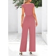 thumbnail image 3 of PRETTYGARDEN Summer Jumpsuits for Women Dressy Ribbed Cap Sleeve Wide Leg Pants Rompers Elegant Casual One Piece Outfits, 3 of 9