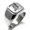 Silver, variant on Stainless Steel Letter I Initial Royal Monogram Engraved Engraved Square Flat Top Biker Style Polished Signet Ring