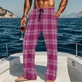 thumbnail image 2 of Xcmzpl Pajamas for Men Lounge Plaid Pjs Bottoms Drawstring Elastic Waist Baggy Sleep Pants Soft Comzy Cottom Loungewear with Pocket, 2 of 7