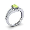 thumbnail image 2 of SuperJeweler 1.40 Carat Oval Shape Peridot and Fancy Diamond Ring In Sterling Silver For Women, 2 of 6