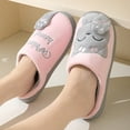 thumbnail image 3 of Mepaouo Animal Slippers for Women Winter Warm Plush Slip on Slides Indoor Bedroom Fuzzy Kitten House Shoes, 3 of 5