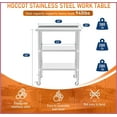 thumbnail image 2 of Stainless Steel Coffee Table 24x30 Inches with Galvanized Undershelf, Wear-Resistant, Easy Assembly for Kitchen/Living Room, 2 of 6