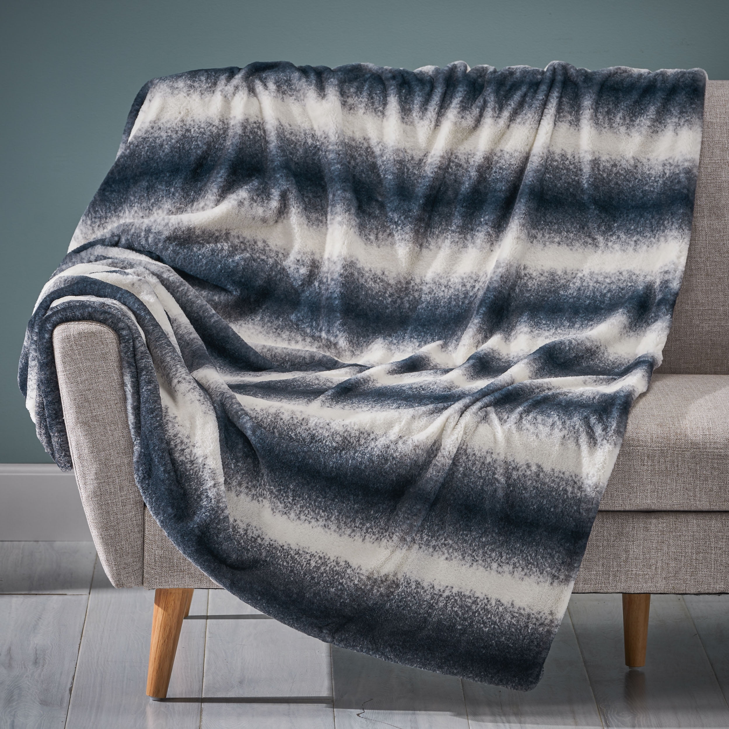 Gray Taupe GDF Studio Tuscan Faux Fur Throw Blanket 