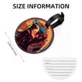 thumbnail image 5 of Retro Dog 2pcs PU Leather Round Bag Tags with Privacy Cover and Name ID Tag - Suitcase Tags for Travel Luggage, Handbags, Backpacks, School Bags, 5 of 6