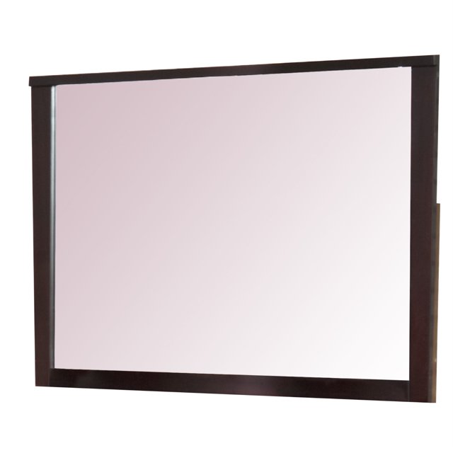 Benjara Fang 50 Inch Rectangular Dresser Mirror, Wood Frame, Dark Cherry Brown