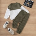 thumbnail image 4 of NOLDARES Toddler Boys Girls Fall Clothes 2Pcs Letter Print Sweatshirt Pullover Tops with Pants Unisex Baby Outfit Set Size:5-6 Y,AG, 4 of 9