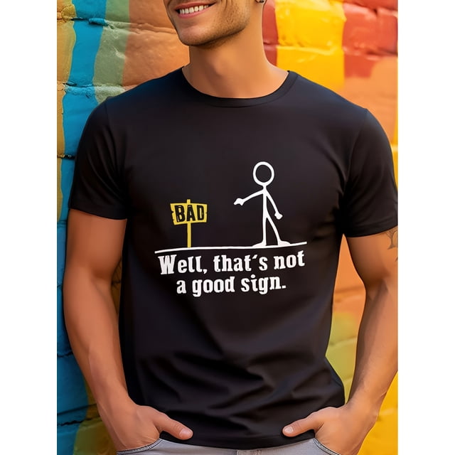 Mens Fashion Casual Graphic Print T-Shirt - Short Sleeve, Comfortable & Stylish Tees Tops for Everyday Wear - Ideal Men Clothing