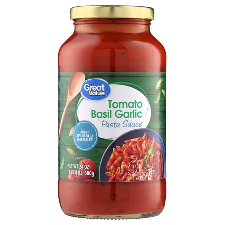 Great Value Tomato Basil Garlic Pasta Sauce, 24 oz