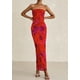 thumbnail image 4 of Vestido largo sin tirantes con estampado floral PRETTYGARDEN para mujer, 4 of 9