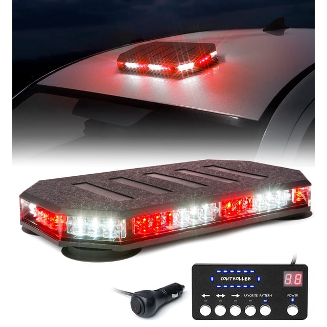 Barra de Luz Estroboscópica LED para Techo LUMENIX 42 LED Blanca y Roja