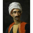 thumbnail image 2 of French School 20x23 Black Ornate Framed Double Matted Museum Art Print Titled: Portrait of Hassan El Berberi (1827), 2 of 5
