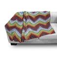 thumbnail image 2 of Chevron Soft Flannel Fleece Throw Blanket, Vibrant Colorful Zigzag Lines with Sharp Pointy Ends Simple Trend Polygon Print, Cozy Plush for Indoor and Outdoor Use, 70" x 90", Multicolor, by Ambesonne, 2 of 5