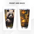thumbnail image 3 of Lsque Forest Panda Pattern 20oz Car Cup with Lid and Straw, Insulated Coffee Cup with Straw Topper, Spill Proof Travel Coffee Mug, Stainless Steel Tumble-Straw Three-piece Set, 3 of 8