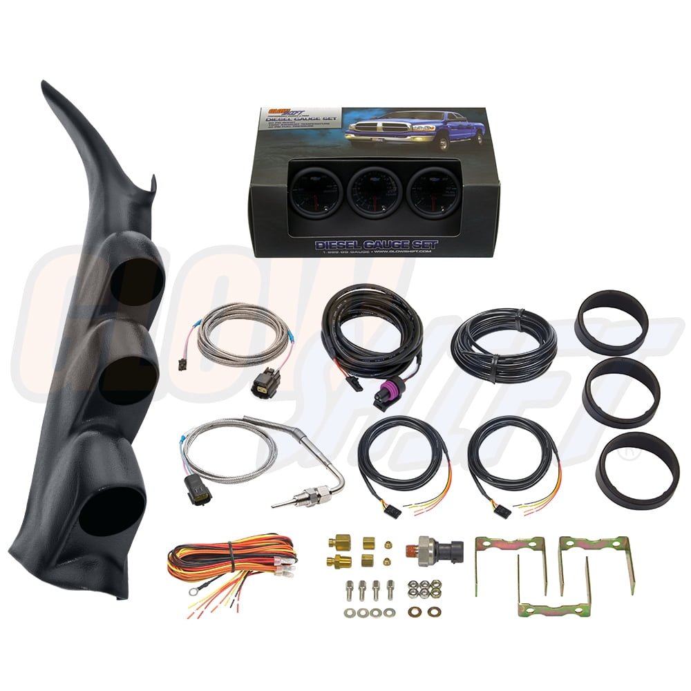 Support Triple Jauges Glowshift Pour Chevrolet Silverado - Modèle Graphité, Neuf