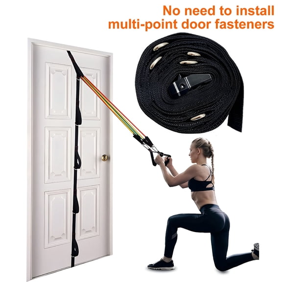 BESTSKY Door Resistance Band Heavy Duty Multi-Point Height Adjustable Punch-Free Men Women Strength Training Door Exercise Strap Home Gym Workout Equipment
