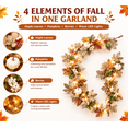 thumbnail image 4 of ChicYu Artificial Fall Maple Leaf Garland with Lights, Pumpkin Berry Vine for Mantel, 170cm LED Lighted Autumn Garland, Home Decor for Thanksgiving Party, Guirnalda de Otoño con Luces, 4 of 4