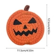 thumbnail image 3 of Halloween Table Mat Macrame Pumpkin Trivet Heat Resistant Absorbent Cotton Cup Pad for Fall Thanksgiving Coffee Table Decor by MPOISVA, 3 of 6