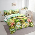 thumbnail image 3 of Manfei Cute Animal Frogs Boy Girl Twin Bedding Sets 7-Piece,Spring Garden Bedding Comforter Set Microfiber,Valentine Couple Lover Breathable Sheet Sets,Lightweight Room Decor,Reversible, 3 of 8
