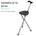 thumbnail image 4 of Switch Sticks Folding Walking Cane with Built-In Seat, Lightweight Aluminum, 34 in. Tall, 220 lb. Capacity, Travel and Outdoor Support, 4 of 8