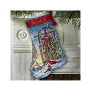 Angle View: Dimensions Cross Stitch Kit 16" Stocking Christmas Sled