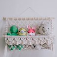 thumbnail image 2 of Storage Rack Tapestry Racks Magazine Net Tassel Unique Eco-Friendly Weaving Beiges Cotton Rope Wood Macrame Wall Hanging, 2 of 11