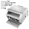 thumbnail image 3 of VEVOR Commercial Conveyor Toaster, 450 Slices/Hour Conveyor Belt Toaster, Heavy Duty Stainless Steel Commercial Toaster Oven, Electric Restaurant Commercial Toaster for Toast Bun, Bagel, Bread, 3 of 9