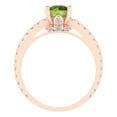 thumbnail image 4 of 1.465 ctw Solitaire with Zirconia Diamond Accents Anniversary Ring for Women | Round Cut Natural Peridot | Hyperallergenic Solid 18K Rose Gold, 4 of 5