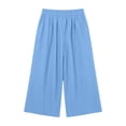thumbnail image 5 of Lumtrix Cotton Linen Capri Pants for Women Wide Leg High Waisted Casual Lounge Pant Summer Flowy Capris with Pockets Sky Blue 2XL, 5 of 8