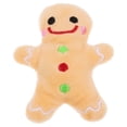 thumbnail image 1 of SHISUYAN 1Set Plush Dog Pet Toy Cartoon Gingerbread Man Shape Brown For Christmas Celebration, 1 of 9