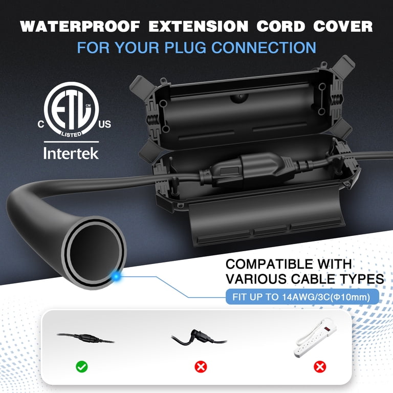 Restmo IP44 Weatherproof Extension Cord Safety Cover, 4-Pack photo 6