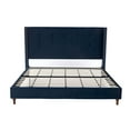 thumbnail image 5 of King Bed Frame Upholstered Bed with Tall Headboard, Velvet Platform Bed King Size, No Box Spring Needed, Easy Assembly, Blue, 5 of 6