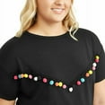 thumbnail image 2 of Poof T-Shirt Junior Plus Size 2X Black Pom Pom --C3--, 2 of 3