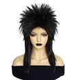 thumbnail image 1 of Disfraz de rock de los 80 para cosplay, salmonete negro con puntas, 49 cm, 1 of 3