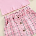 thumbnail image 4 of Zshosam Outfits for Girls Toddler Girl Outfits Long Sleeve Shirt and Skirt Set School Uniform Dress Size 6 12 Months,(Red 6-12 Months), 4 of 7