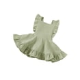 thumbnail image 2 of Qmyliery Girls  Suspender Skirt, Sleeveless Square Collar Large Hem High Waist Dress with Ruffles, 2 of 9