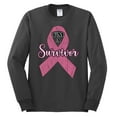 thumbnail image 2 of Wild Bobby Pink I'm A Breast Cancer Survivor Breast Cancer Awareness Men Long Sleeve Shirt, Charcoal, XX-Large, 2 of 6