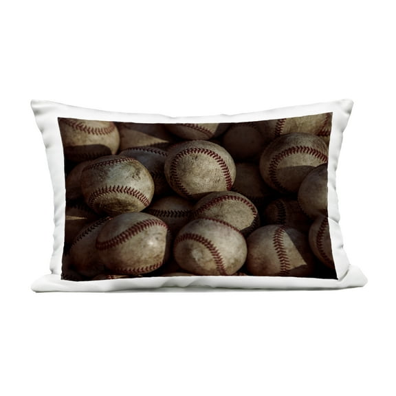 Stupell Industries Bin Of Baseballs Outdoor Printed Pillow design by Marcus Prime, 14 x 7 x 20
