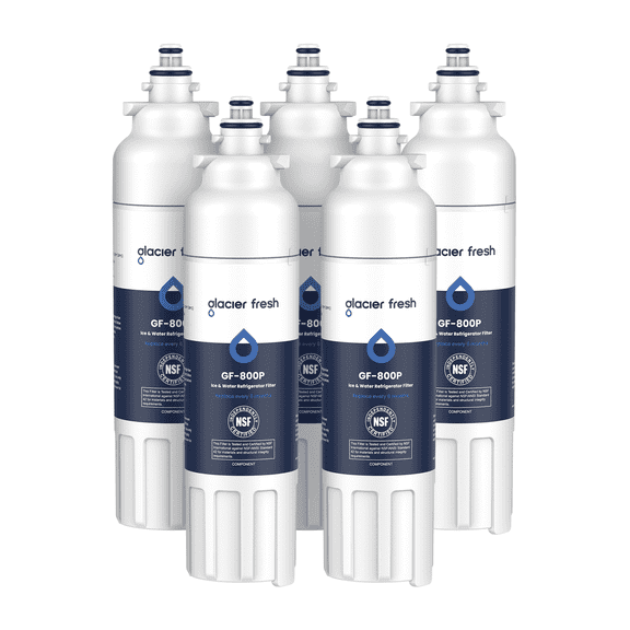 GLACIER FRESH Replacement for LT800P Refrigerator Water Filter, Compatible with LG LT800P, LT800PC, LSXS26326S, Kenmore 46-9490, 5 Pack
