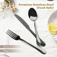 thumbnail image 2 of Silverware Set 48-Piece Black Flatware Set with Steak Knives Food-Grade Stainless Steel Cutlery Set for 8 Mirror Polished Utensils Set Include Spoons and Forks for Home Kitchen Restaurant, 2 of 7